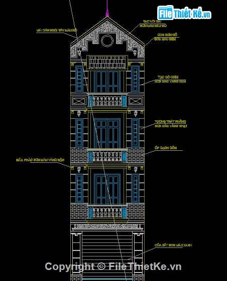 Bản vẽ autocad,thiết kế nhà phố,nhà phố 4 tầng,bản vẽ nhà phố